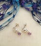 White Fire Faux Opal Studs with a Swirl - Image 3