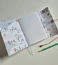Christmas Journal, sledging scene in white leather, A6 Summer Seconds