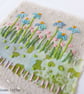 HAND EMBROIDERED HAND DYED GREETINGS CARD FLORAL GARDEN - Image 2