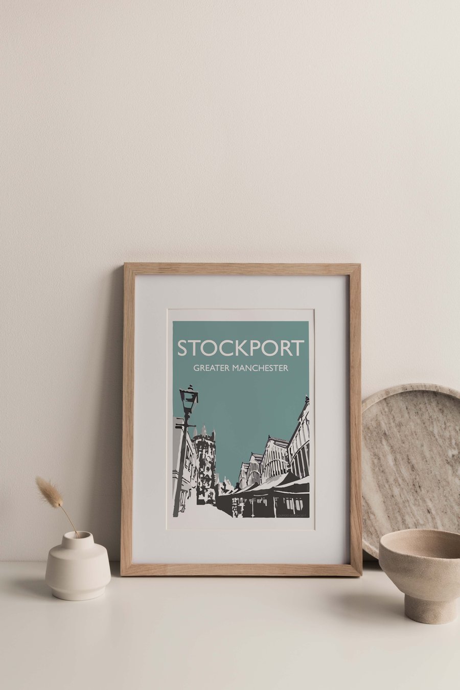 Stockport TEAL, Greater Manchester Giclee Travel Print