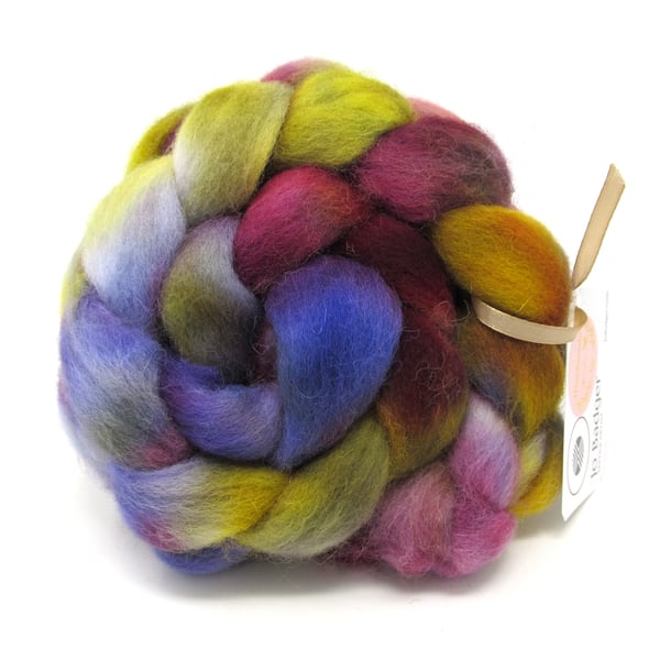 Hand Dyed Texel Combed Wool Top Roving TX14 100g 3.5oz Spinning Felting Fibre