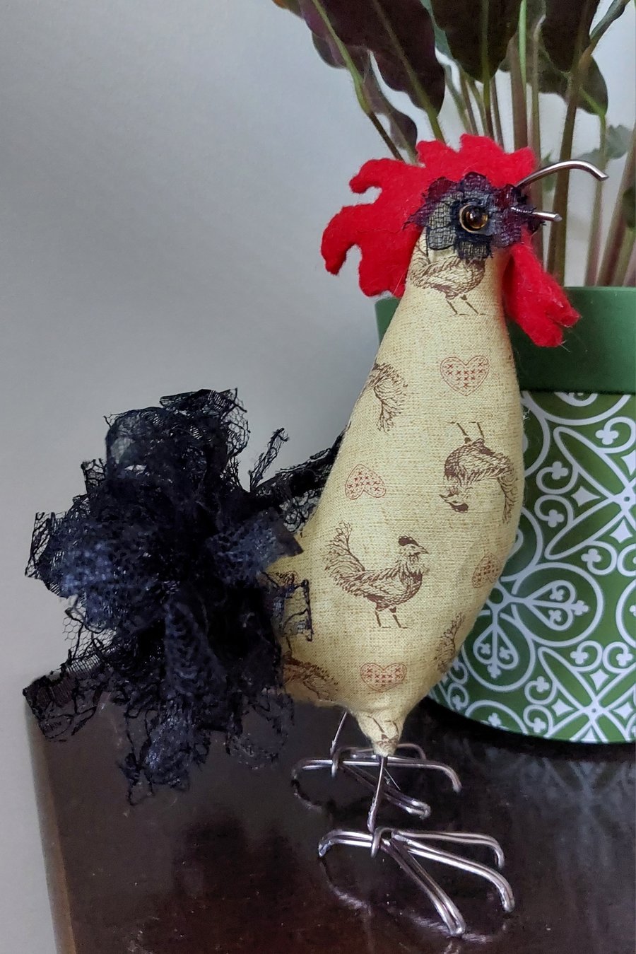 Cockerel Rooster Chicken bird soft sculpture ornament decoration