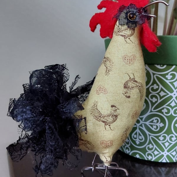 Cockerel Rooster Chicken bird soft sculpture ornament decoration