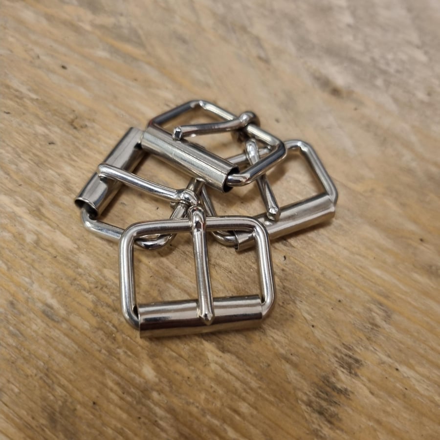 25mm1" Roller Belt Buckles Silver Nickle X4