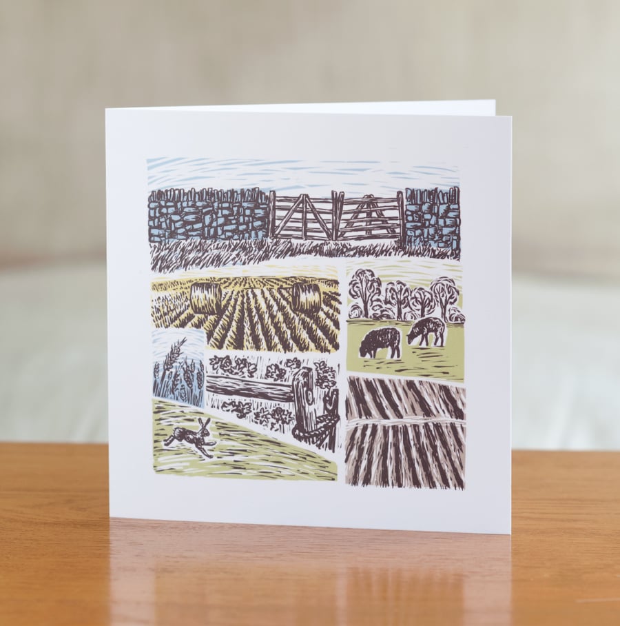 Farm Yarns "Hare" design greetings card