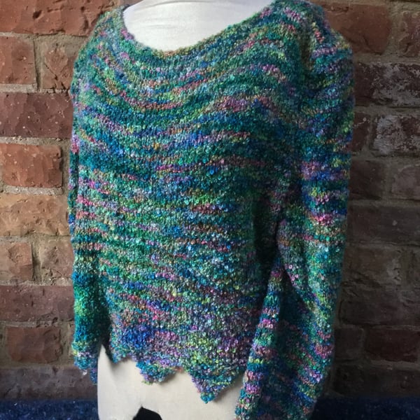 MoBair Tolka Hand Dyed Hand Knitted Monet Style Pointed Jumper