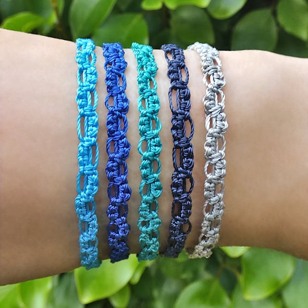 Handmade braided bracelet with stainless steel clasp - 5 colour options 2 sizes