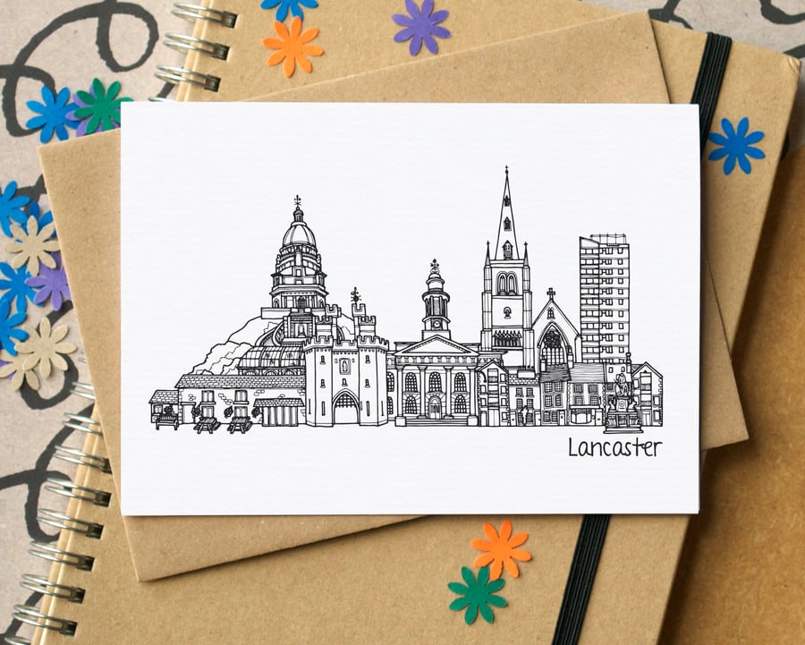 Lancaster Skyline Greetings Card