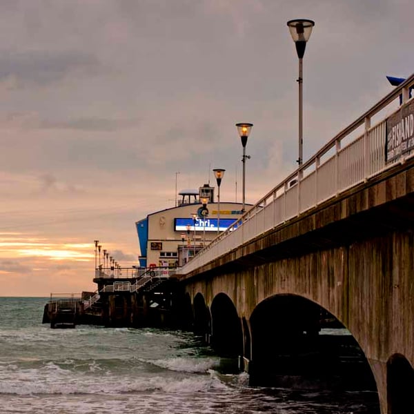 Bournemouth Pier And Beach Dorset England Photograph Print