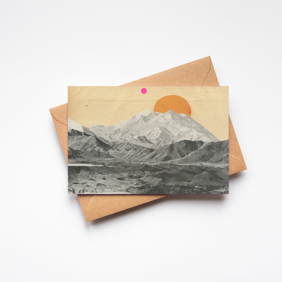 Mountain Greeting Card - Sunset