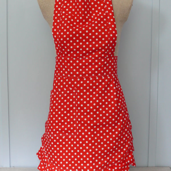 Ladies Apron ,  Red Dotted Apron