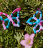 Flying butterfly polymer dangle earrings - Image 3
