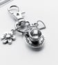Small Teacup Bag Charm. Coffee Cup. Teacup And Saucer Charm. Gift For Tea Lovers - Image 1