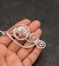 Tree of life silver charm shawl pin for knitted shawl and sweater, - Image 2