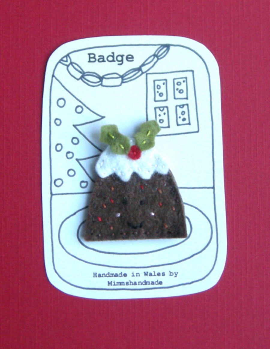 Christmas pudding badge