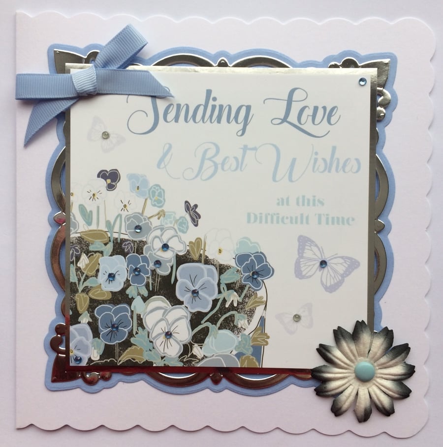 Sympathy Card Sending Love & Best Wishes Difficult Time Sympathy