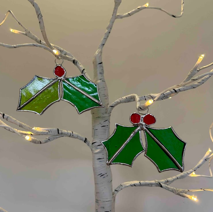 Holly & Berry Christmas tree decoration in Folksy