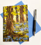 Bluebell woods printed card.