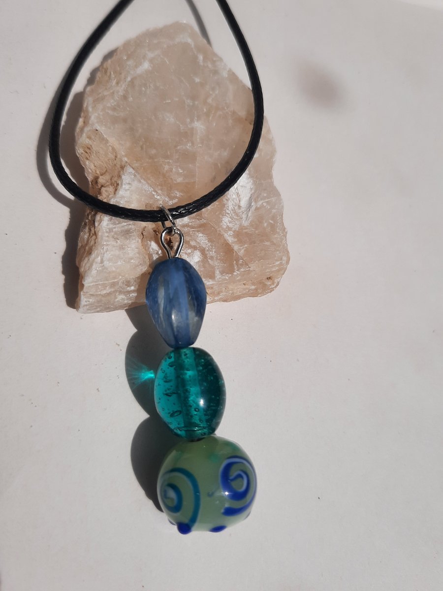 Handmade Glass Bead Pendant Necklace