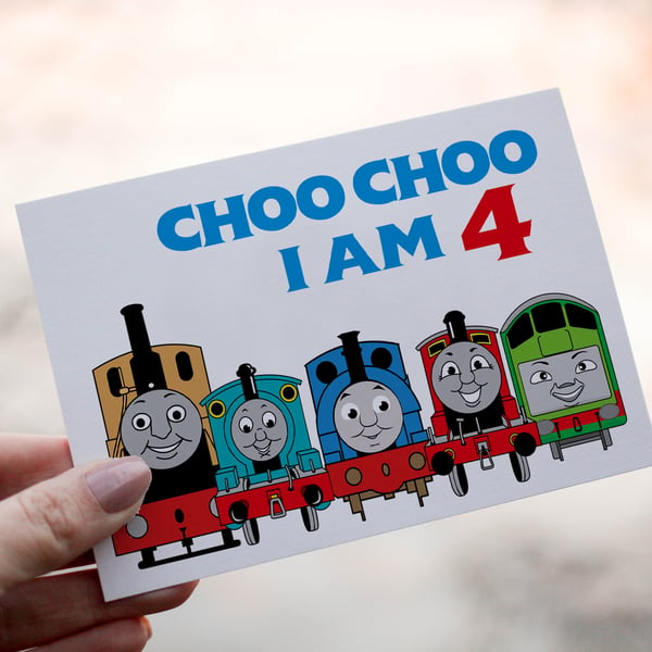 Thomas The Tank Engine Birthday Card, Card for Grandchild, Thomas Birthday Card