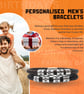Men's Personalised Leather Bracelet with Four Hand Stamped Rings - Free Delivery - Image 7