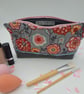 Bright floral makeup bag,  boxed grey denim bottom with sequins - Image 6