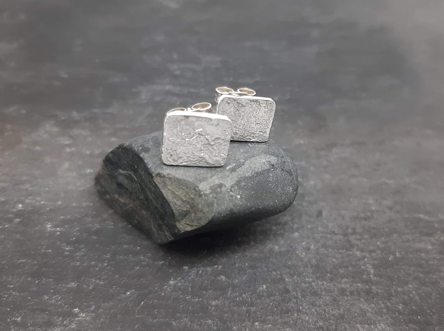 Sterling Silver Reticulated Stud Earrings