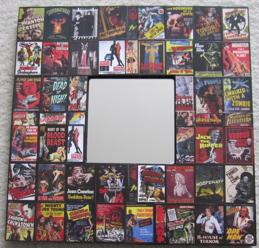 Horror and Sci-Fi Film Posters Decoupage Mirror 
