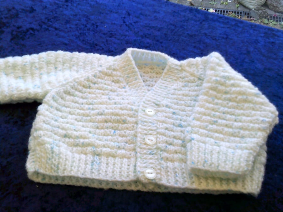 20 inch Basket Weave V Neck Cardigan