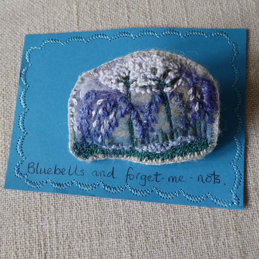 embroidered felted brooch