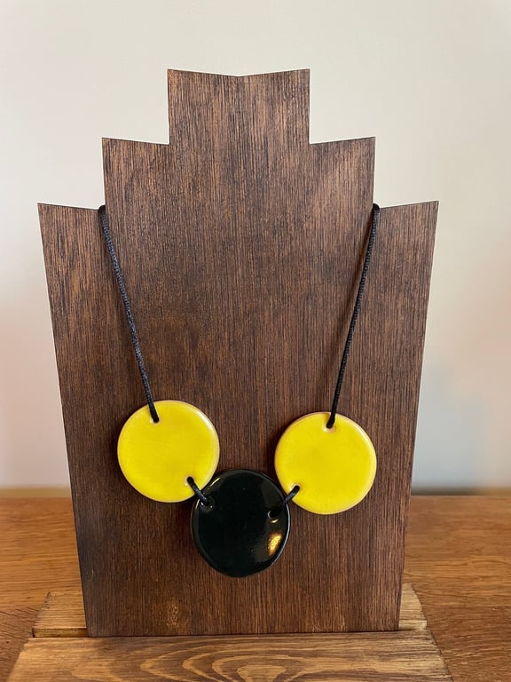 Summer Sale!  Sunshine yellow & black statement necklace