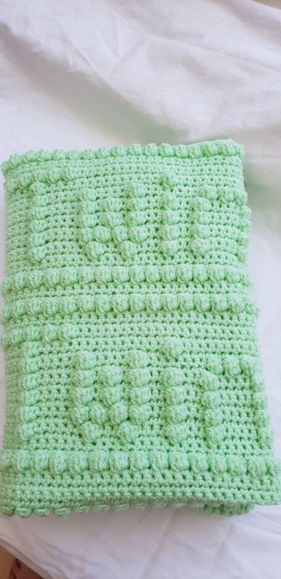 Handmade twinkle twinkle little star bobble stitch crocheted baby blanket