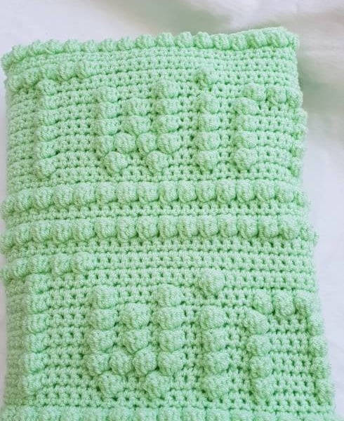 Handmade twinkle twinkle little star bobble stitch crocheted baby blanket