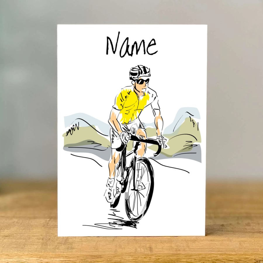Personalised Cyclist Birthday Card,