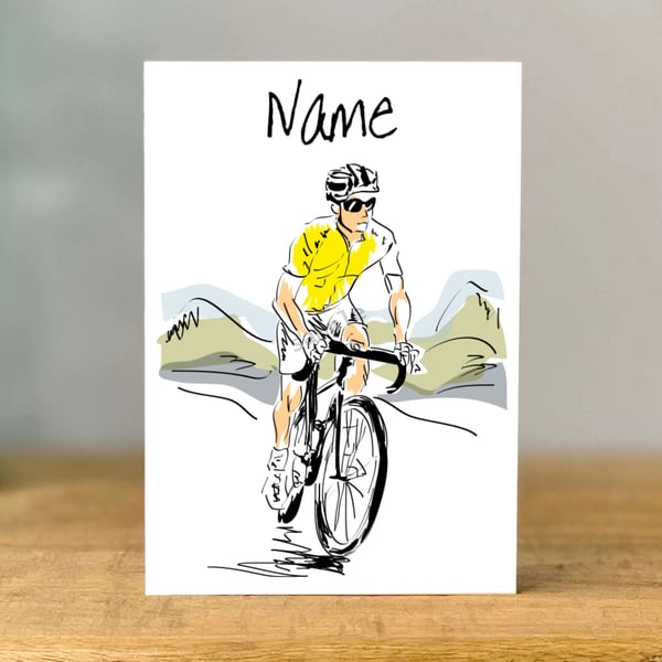 Personalised Cyclist Birthday Card,