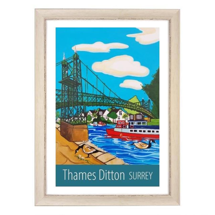 Thames Ditton travel poster print by Susie West