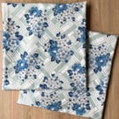 Two 50cm Square Cushion Covers Newly Hand-Made With Vintage Fabric
