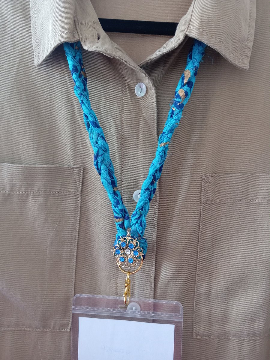 Boho Plaited Embellished Lanyard ID Badge Key Holder Cord Strap