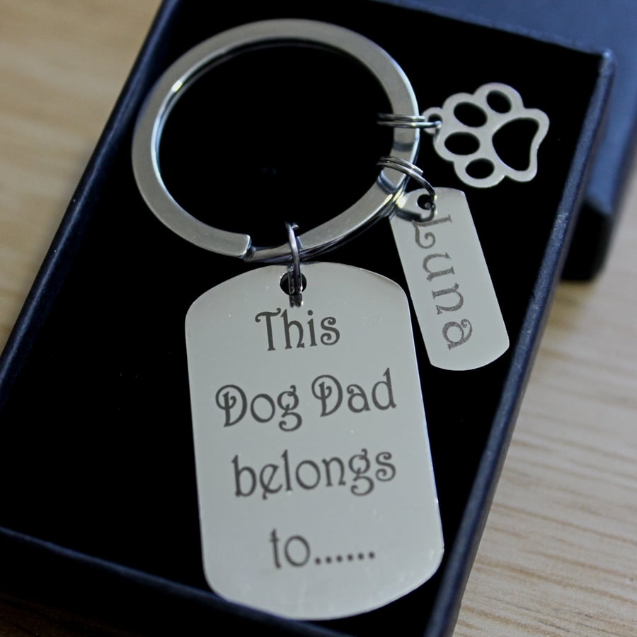 This Dog Dad Belongs To...Personalised Engraved Pet Lovers Gifts