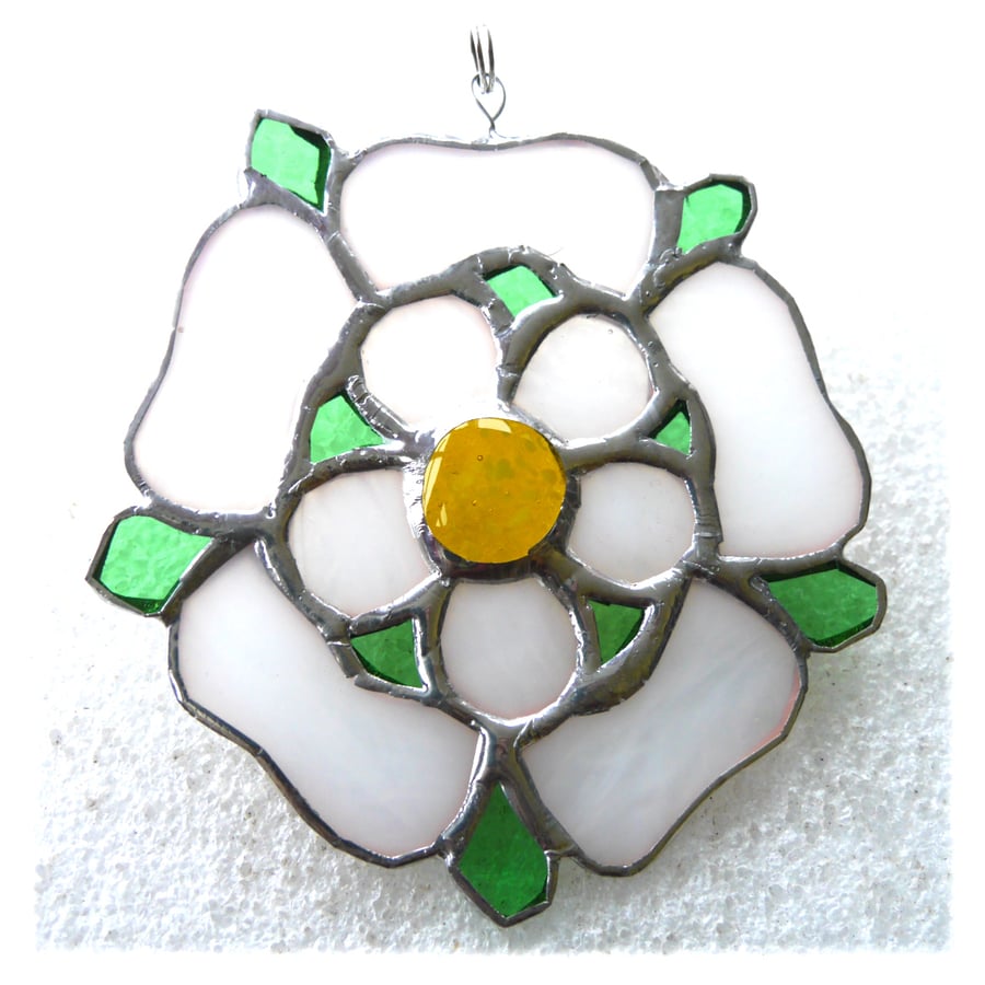 Yorkshire Rose Suncatcher Stained Glass