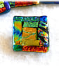Dichroic L009 Luxury Fused Glass Patchwork Brooch Handmade  - Image 2