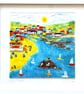 Summer in perranporth , fused glass picture