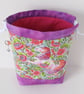 Project bag, drawstring bag, unicorns, floral - Image 4