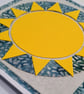 Handmade Bright Sun Fabric Greetings Card - Blank Card - Image 4