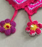 Artisan Floral Crochet Throw,Blanket with Hanging Corner Flower Motifs. 44" Sq. - Image 2