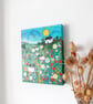 Whimsical Landscape Painting Folk Art, Countryside Artwork with Sheep and Meadow - Image 5