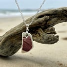 Unique handcrafted Sea tumbled ceramic necklace