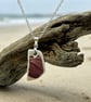 Unique handcrafted Sea tumbled ceramic necklace