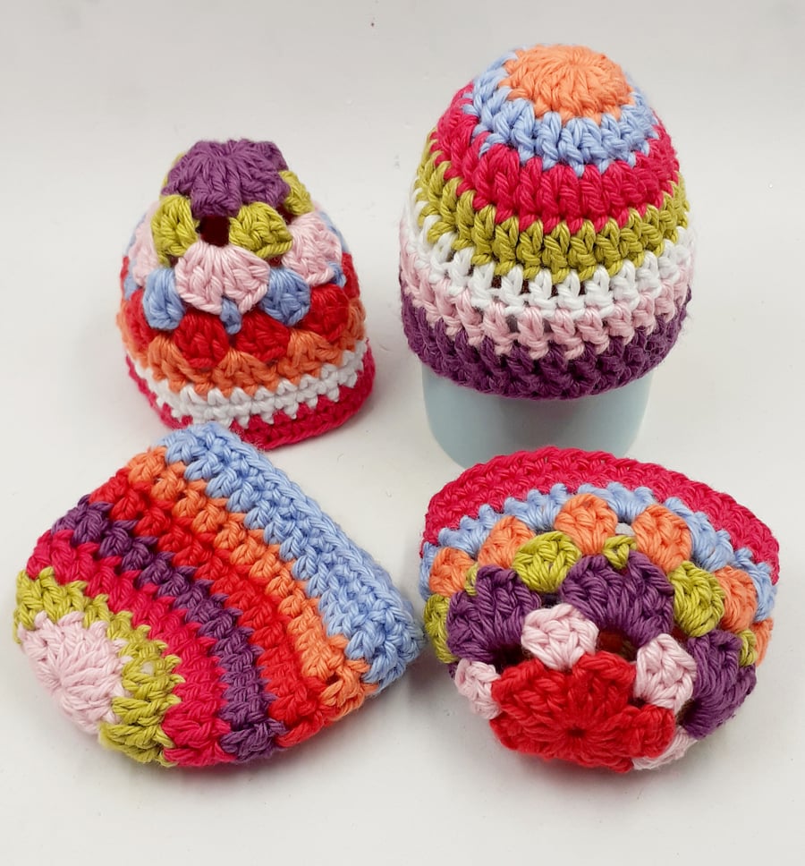 Reserved for Sophie  - Eight Crochet Egg Cosies
