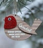 Personalised Robin Christmas Ornament, In Loving Memory, memorial - Image 2